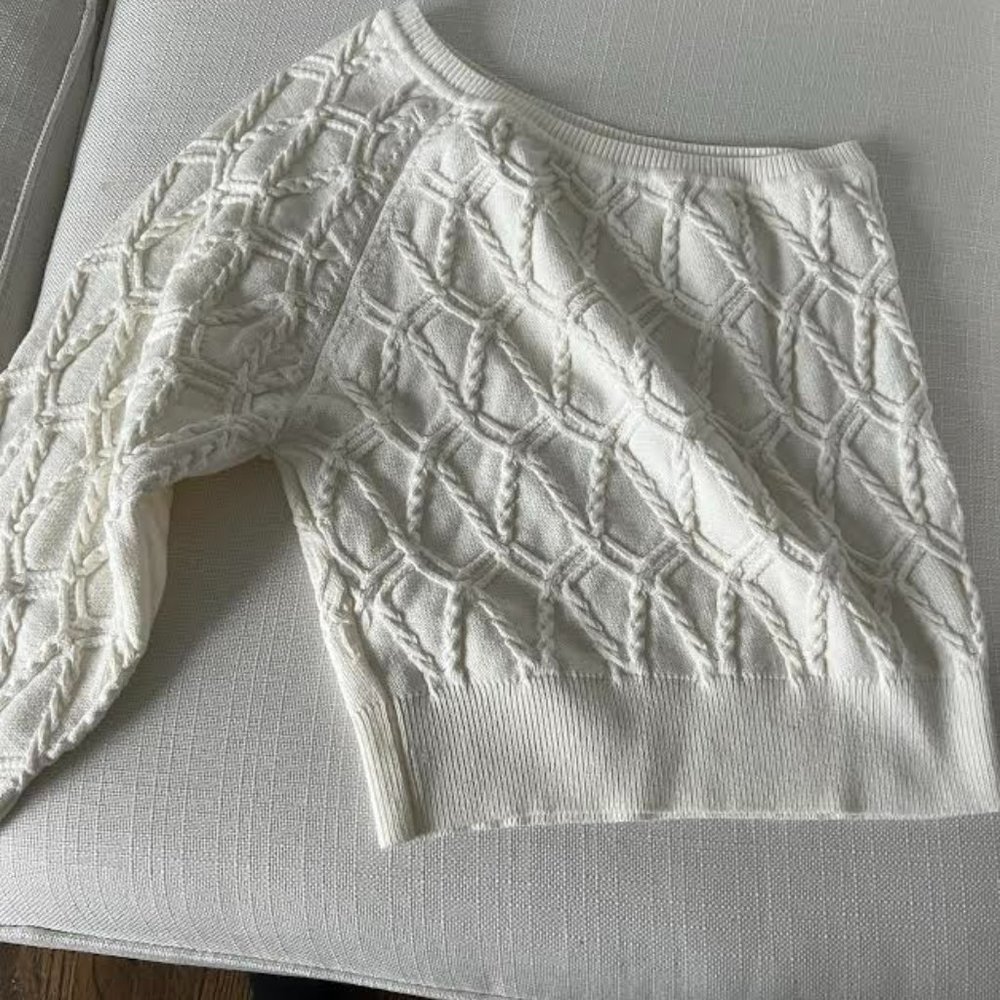 One Shoulder Cable Sweater